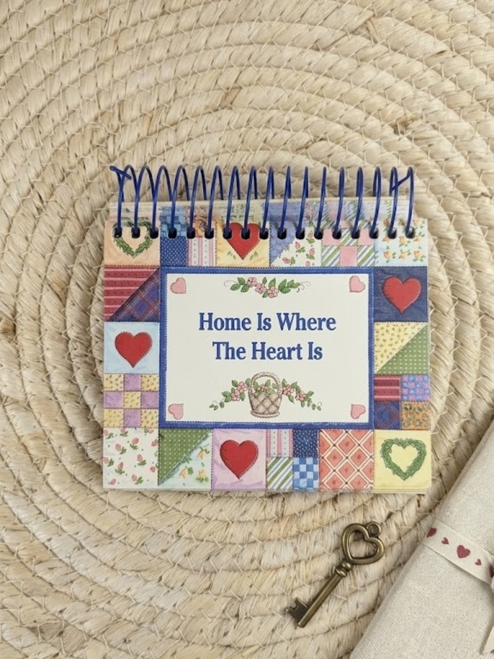 Vintage 1994 Patchwork Quilt Flip Book Calendar Cottagecore Country Heart Cozy